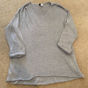 Light Blue Cropped Sleeve Sweater